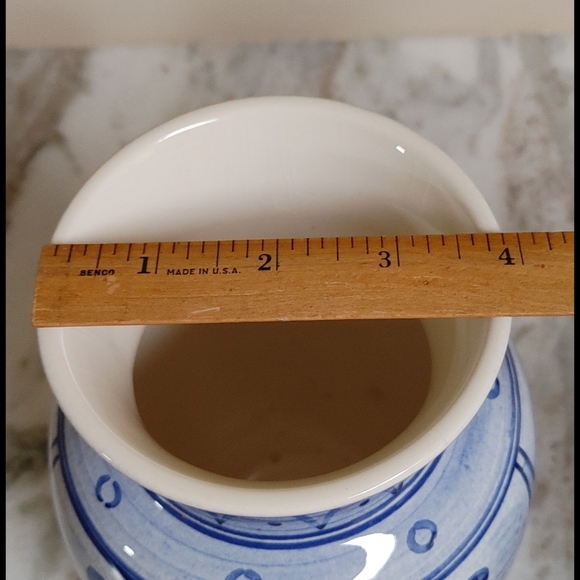 Vintage Mid-Century Villeroy & Boch Mettlach Blue & Ivory Juvenile Scenes Vase - Picture 8 of 14